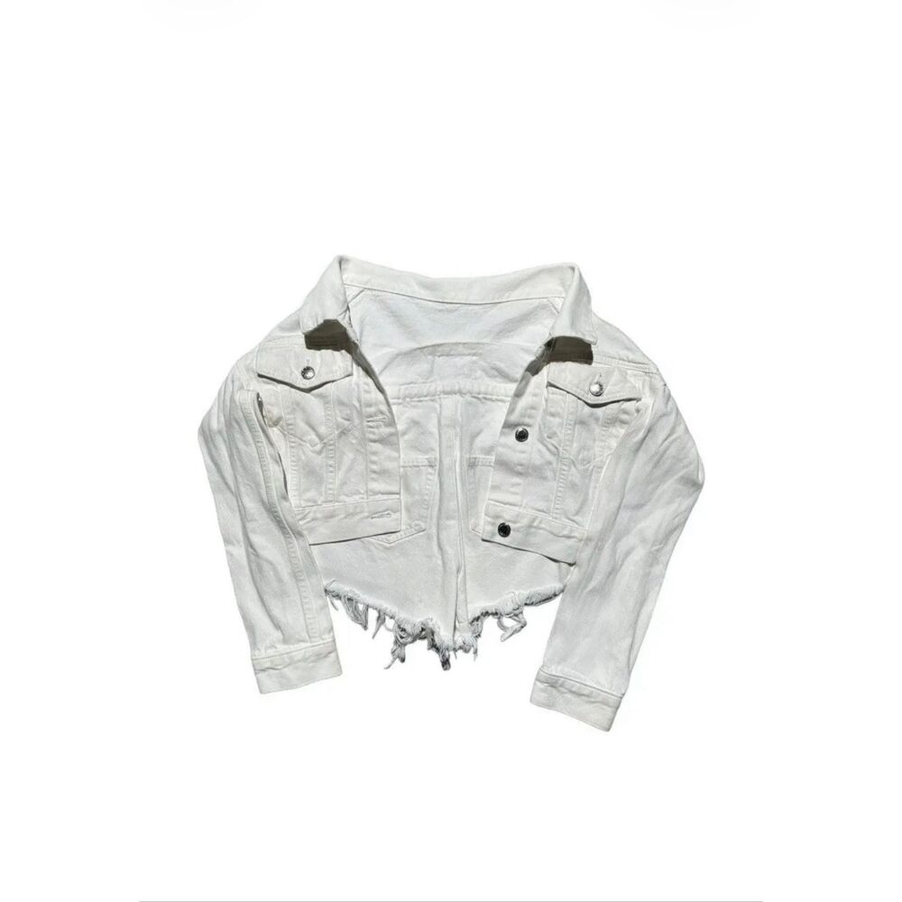 Alexander Wang Deconstructed Hybrid Denim Shorts Attached Jacket White Sz 25